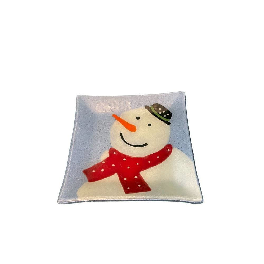 Cute As Can Be Snowman Square Plate